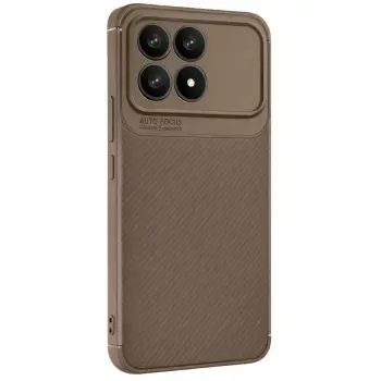 Poco F8 Pro Auto Focus Karbon Kapak - Kahverengi