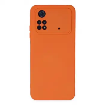 Poco M4 Pro 4G Kılıf Nano içi Kadife Silikon - Turuncu