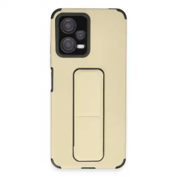Poco X5 5G Kılıf Mega Standlı Silikon - Gold