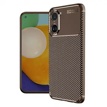 Poco X7 Pro Kılıf Auto Focus Karbon Kapak - Kahverengi