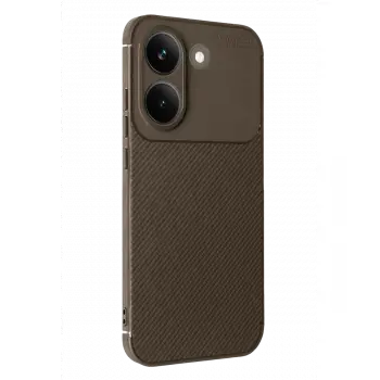 Poco X8 Pro Auto Focus Karbon Kapak - Kahverengi
