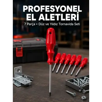 Profesyonel 7 Parça Tornavida Seti Ergonomik Saplı El Aleti