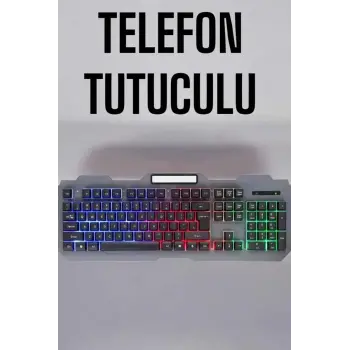 Q Klavye RGB Işıklı Klavye Ve Mouse Seti Kablolu Mouse Hediyeliş