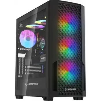RAMPAGE SHELOB Mesh Panel Tempered Camlı 4*ARGB INFINITY FAN+HUB Gaming Kasa