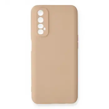 Realme 7 Kılıf Nano içi Kadife Silikon - Pudra