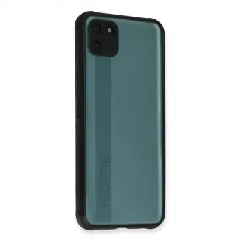 Realme C11 Kılıf Miami Şeffaf Silikon - Siyah