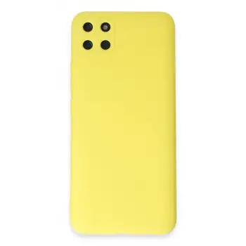 Realme C11 Kılıf Nano içi Kadife Silikon - Sarı