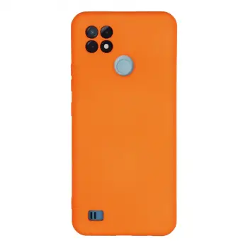 Realme C21 Kılıf Nano içi Kadife Silikon - Turuncu