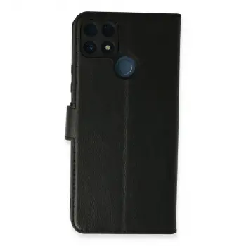 Realme C25 Kılıf Trend S Plus Kapaklı Kılıf - Siyah