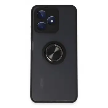 Realme C53 Kılıf Montreal Yüzüklü Silikon Kapak - Siyah