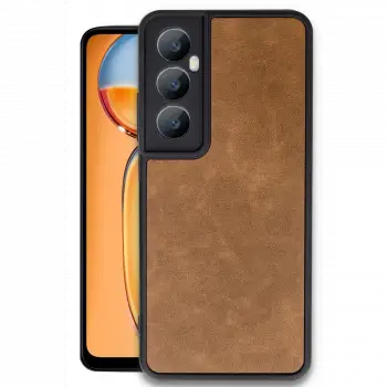 Realme C65 Kılıf Aras Deri Kapak - Taba