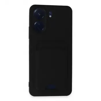 Redmi 13C Kılıf Kelvin Kartvizitli Silikon - Siyah