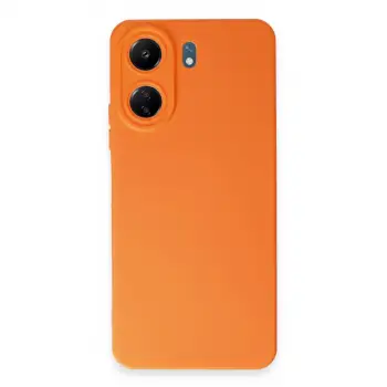 Redmi 13C Kılıf Nano içi Kadife Silikon - Turuncu