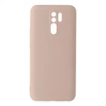 Redmi 9 Kılıf Nano içi Kadife Silikon - Pudra