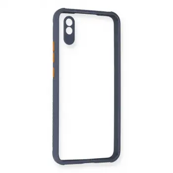 Redmi 9A Kılıf Miami Şeffaf Silikon - Gri