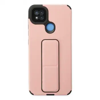 Redmi 9C Kılıf Mega Standlı Silikon - Pudra