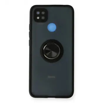 Redmi 9C Kılıf Montreal Yüzüklü Silikon Kapak - Siyah
