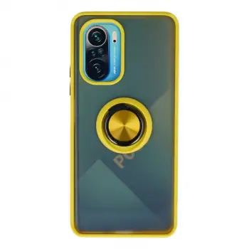 Redmi K40 Kılıf Montreal Yüzüklü Silikon Kapak - Sarı