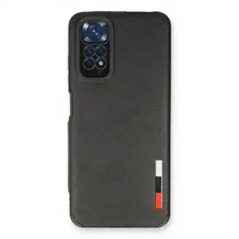 Redmi Note 11 Kılıf Loop Deri Silikon - Siyah