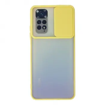 Redmi Note 11 Kılıf Palm Buzlu Kamera Sürgülü Silikon - Sarı