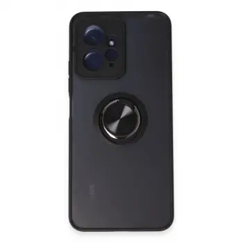 Redmi Note 12 4G Kılıf Montreal Yüzüklü Silikon Kapak - Siyah