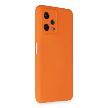 Redmi Note 12 5G Kılıf Nano içi Kadife Silikon - Turuncu