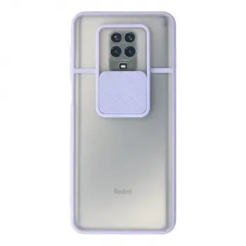 Redmi Note 9 Pro Kılıf Palm Buzlu Kamera Sürgülü Silikon - Lila