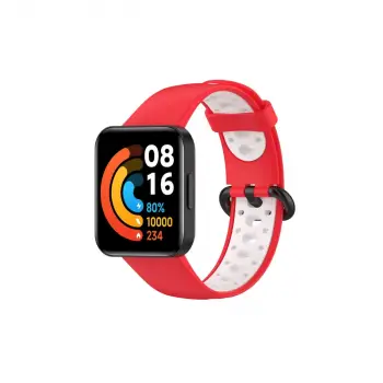 Redmi Watch 2 Spor Delikli Kordon - Kırmızı-Beyaz