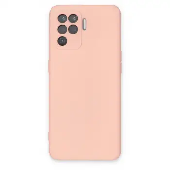 Reno 5 Lite Kılıf Nano içi Kadife Silikon - Pudra