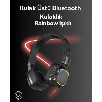 RGB Işıklı Katlanabilir Bluetooth 5.3 Kulak Üstü Kulaklık