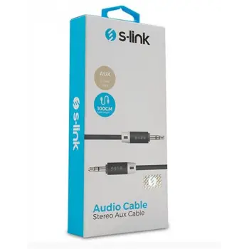 S-link SL-SP70 1m Siyah 3.5mm Stereo Ses Kablosu
