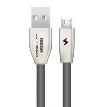 S53 Led Işıklı Micro USB Kablo 1M 3A - Siyah