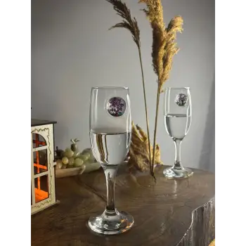 ŞAMPANYA KADEHİ AĞAÇ FİGÜRLÜ 2Lİ