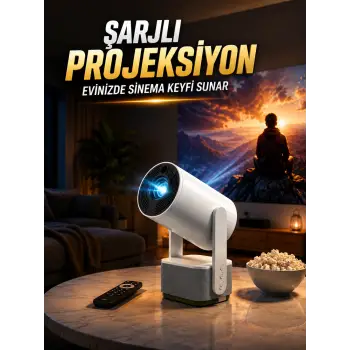 ŞARJLI PROJEKSİYON EVİNİZDE SİNEMA KEYFİ SUNAR