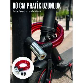 Şeffaf PVC Kaplamalı Anahtarlı Bisiklet Kilidi ile Güvenli Park Deneyimi