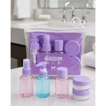 Şeffaf Seyahat Dolum Şişesi Seti 5 Parça Kozmetik Organizer