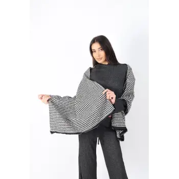 Şık Kullanım Pamuk Polyester Şal-GRİ