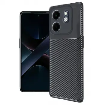 Smart 9 Kılıf Auto Focus Karbon Kapak - Siyah