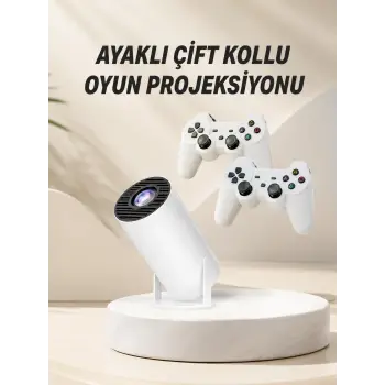 Taşınabilir Android Projeksiyon Ayaklı Çift Kollu 4K Çözünürlüklü Sinema Projeksiyonu