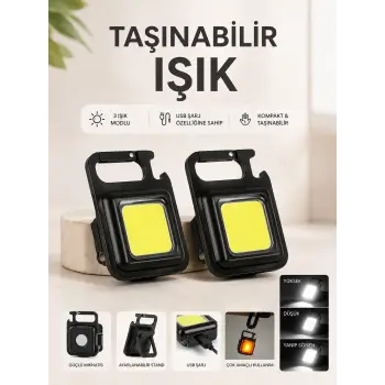 TAŞINABİLİR IŞIK 3 IŞIK MODLU USB ŞARJ ÖZEELİĞİNE SAHİP