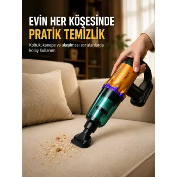 Taşınabilir Kablosuz El Süpürgesi Araç ve Ev Temizliğine Uygun