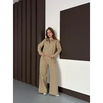 Trenç takım alt üst haki ons