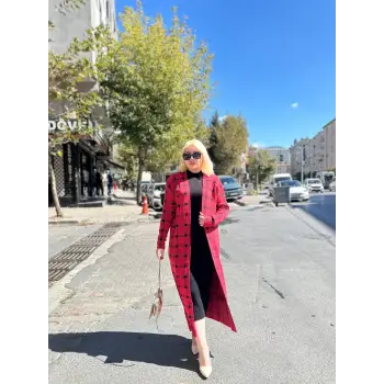 Triko Hırka elbise ikili takım kırmızıSiyah