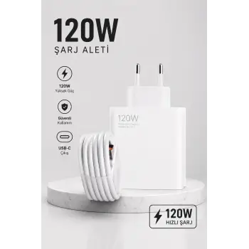 Turbo Hızlı Şarj Destekli 120W USB-C Şarj Seti