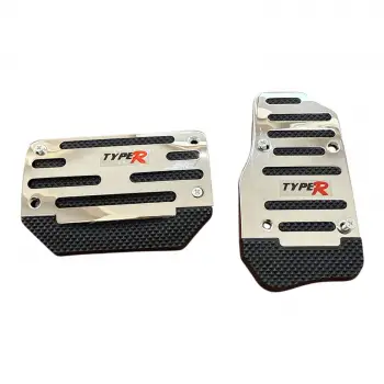 Universal Otomatik Metal Pedal Seti 2 Parça Krom Siyah