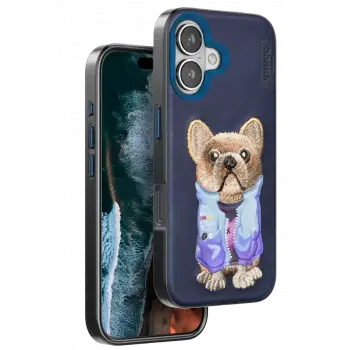 Venco Apple iPhone 16 Cute Desenli Kapak - Lacivert