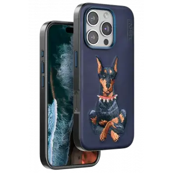 Venco Apple iPhone 16 Pro Perma Desenli Kapak - Lacivert