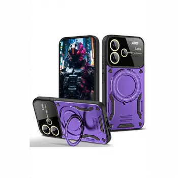 Xiaomi Redmi Note 13 Pro Plus Joy Lens Standlı Kapak - Mor