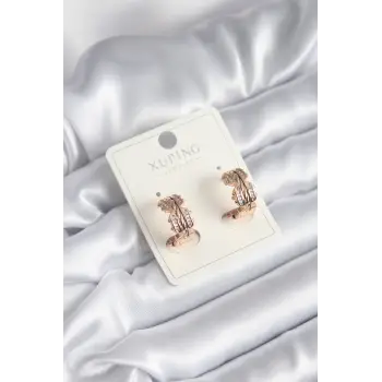 Xuping Model Zirkon Taşlı Halka Kadın Küpe