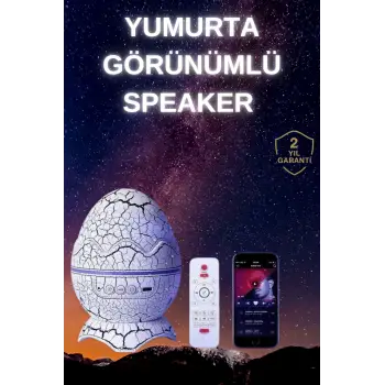 Yumurta Şeklinde Su Dalgalı Bluetooth Speaker Lamba Renkli Şarjlı